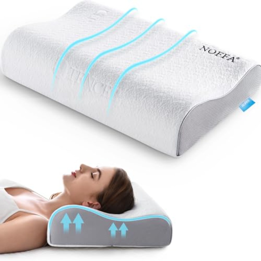 Neck Pillow Memory Foam - Cervical Neck Pillow, Soft Contour Memory