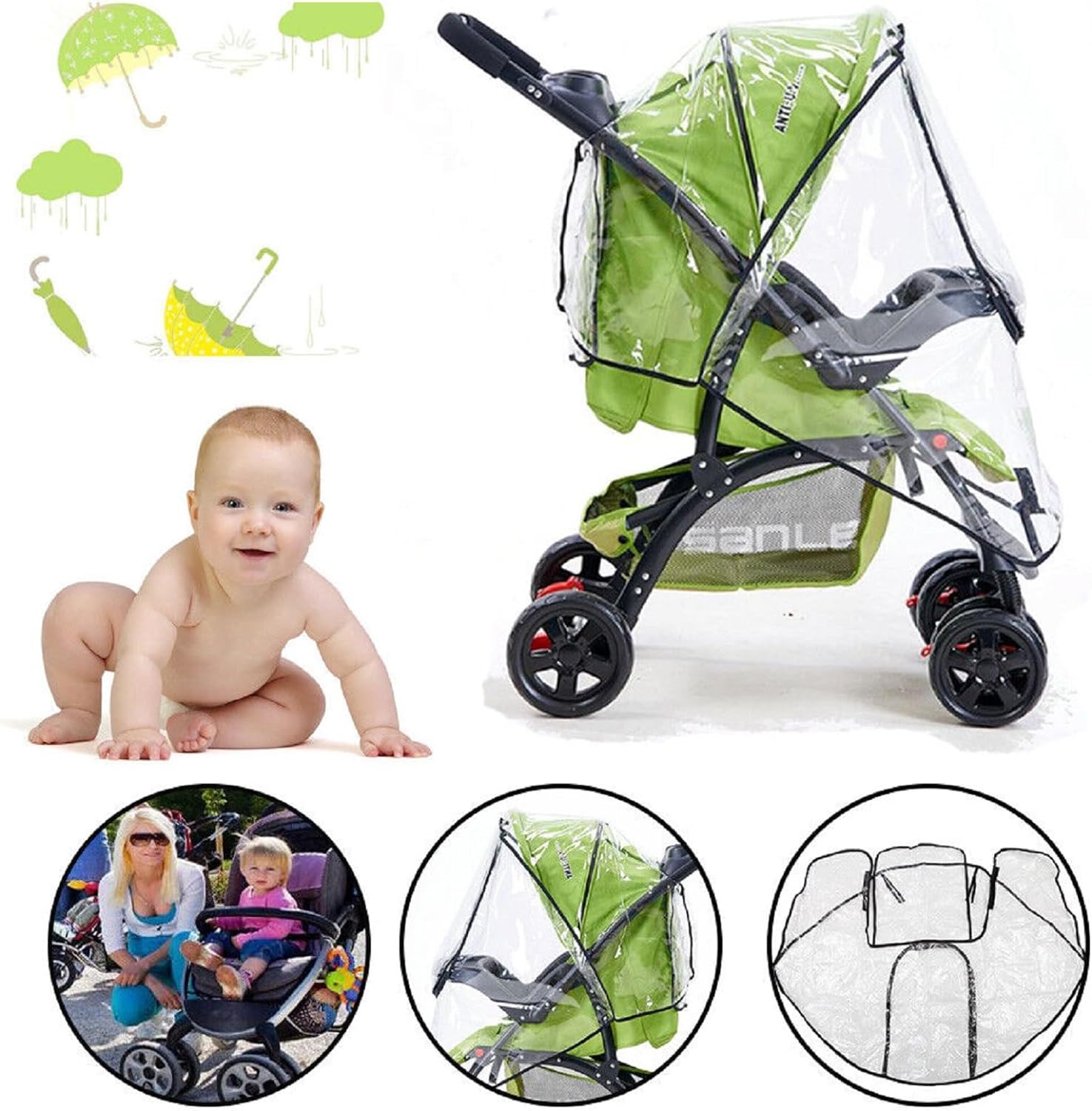 Travel Accessories For Baby - Baby Stroller Rain Cover, Universal Travel