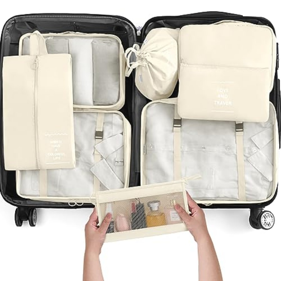 Shoe Bag Travel - 8 Set Packing Cubes for Travel,