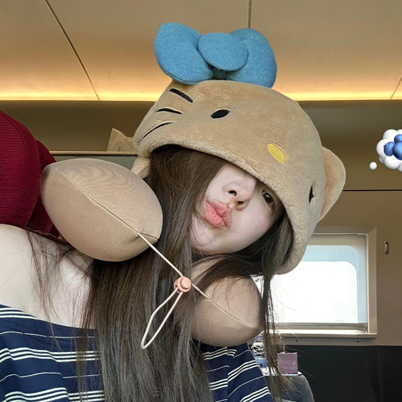 Travel Accessories For Europe - Hello Kitty Hooded Pillow Neck Protector