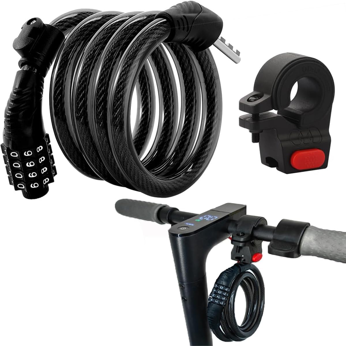 Cable Lock Combination - Scooter Lock with Combination Cable 4ft