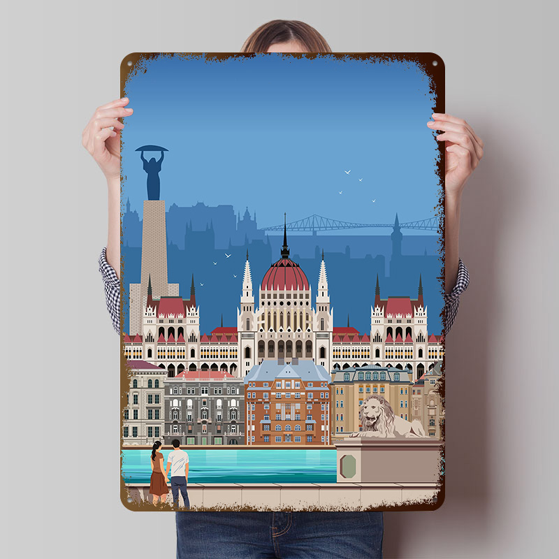 Budapest Travel Print Tinplate - Travel Accessories For Europe incelemesi ve fiyatı
