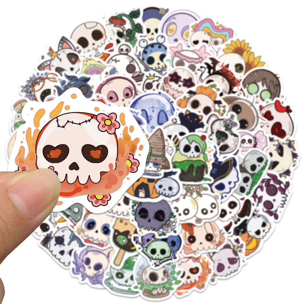 60pcs Halloween Skull Sticker  - Sticker Luggage Decorative incelemesi ve fiyatı
