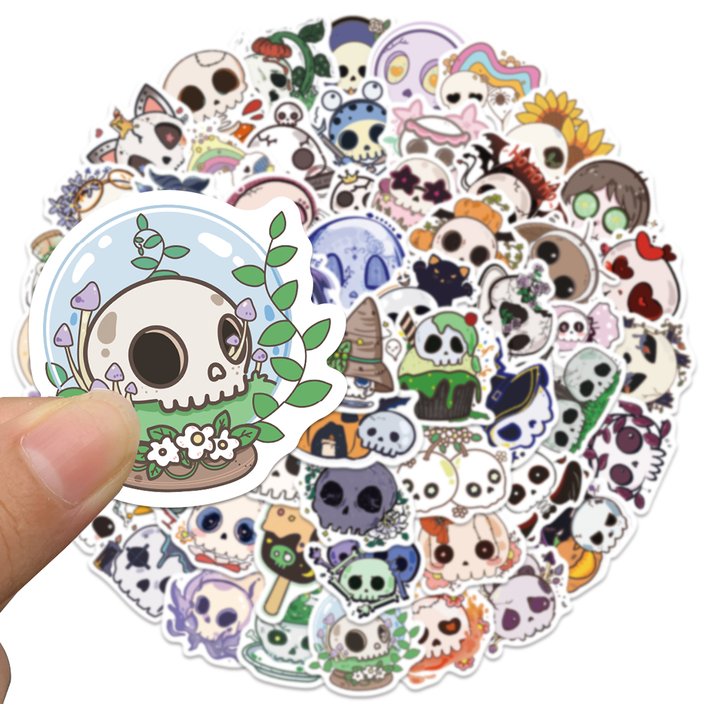 60pcs Halloween Skull Sticker  - Sticker Luggage Decorative incelemesi ve fiyatı