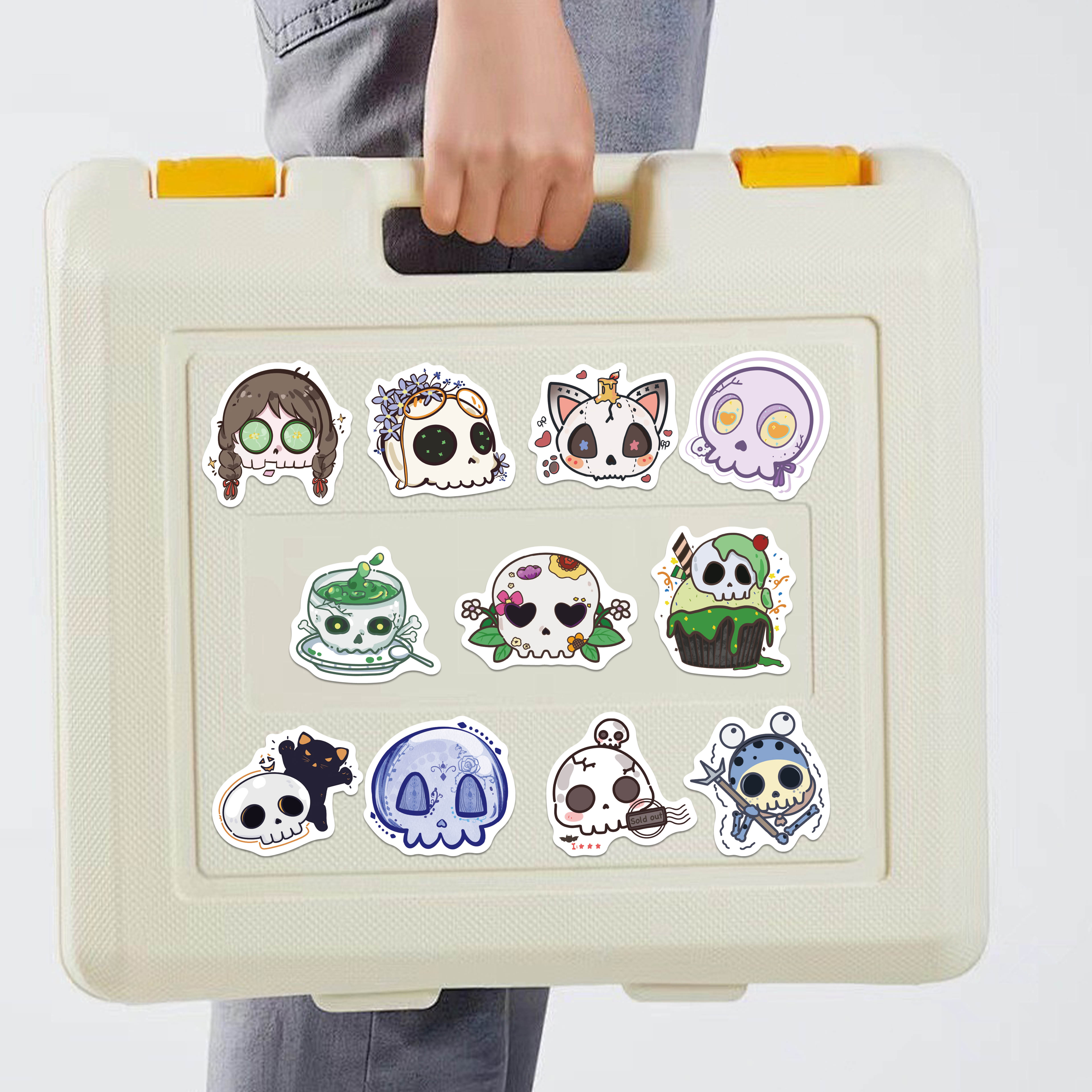 60pcs Halloween Skull Sticker  - Sticker Luggage Decorative incelemesi ve fiyatı