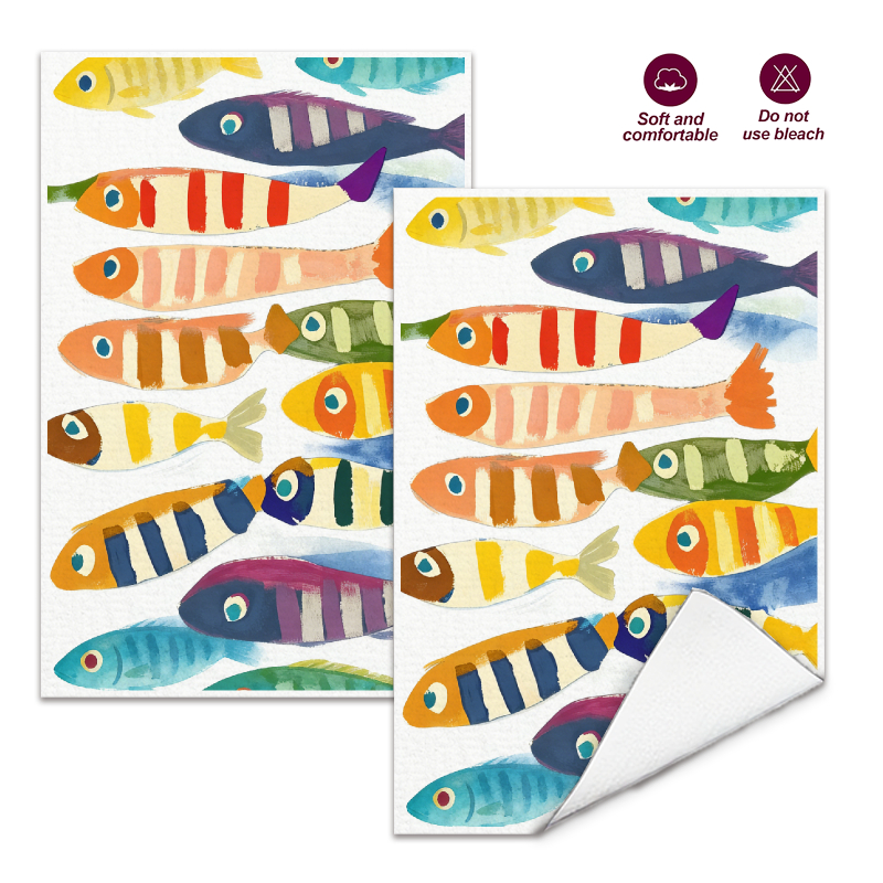 2Pcs, Watercolor Striped Fish  - Travel Accessories Best incelemesi ve fiyatı