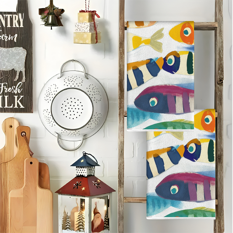 2Pcs, Watercolor Striped Fish  - Travel Accessories Best incelemesi ve fiyatı