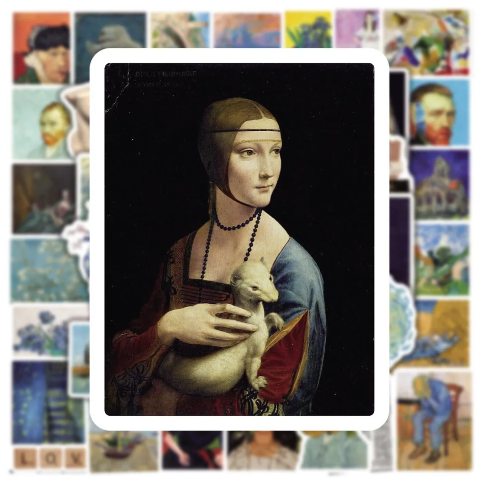 10/30/50pcs Vintage Oil Painti - Sticker Luggage Decorative incelemesi ve fiyatı