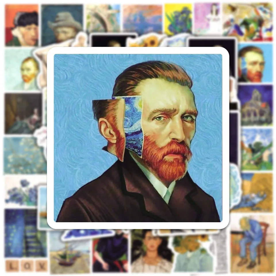 10/30/50pcs Vintage Oil Painti - Sticker Luggage Decorative incelemesi ve fiyatı