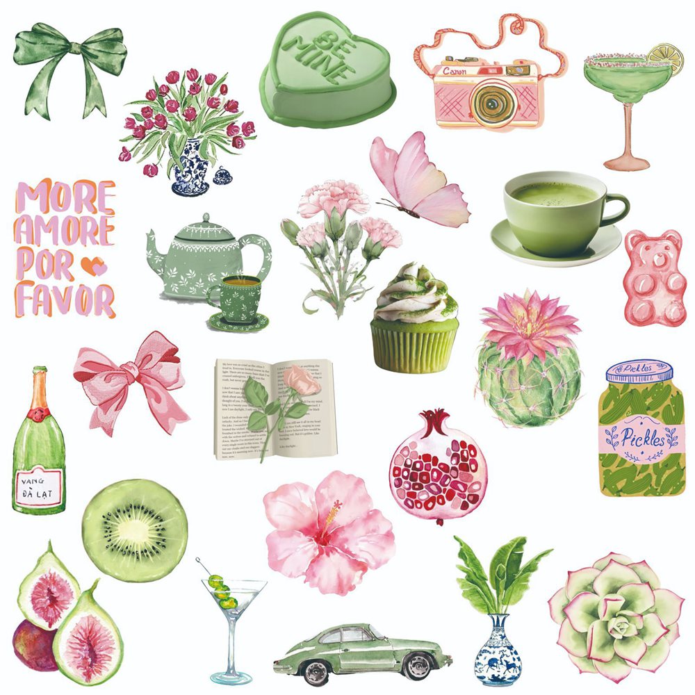 50pcs Ins Wind Pink Green Summ - Sticker Luggage Decorative incelemesi ve fiyatı