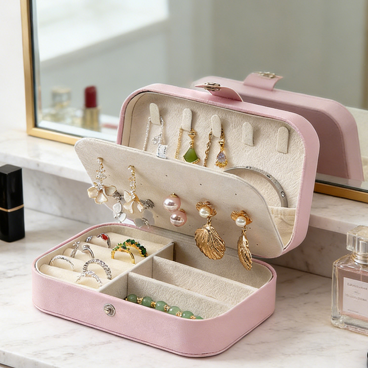 New Portable Multi-Compartment - Accessories Travel Jewelry Box incelemesi ve fiyatı
