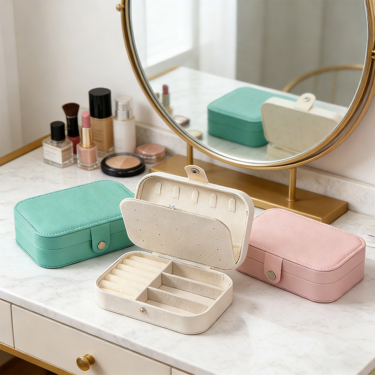 New Portable Multi-Compartment - Accessories Travel Jewelry Box incelemesi ve fiyatı