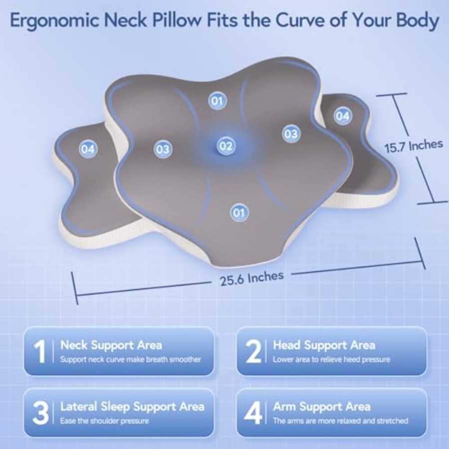 Sleep Apnea Pillow for Side Sl - Neck Pillow Memory Foam incelemesi ve fiyatı