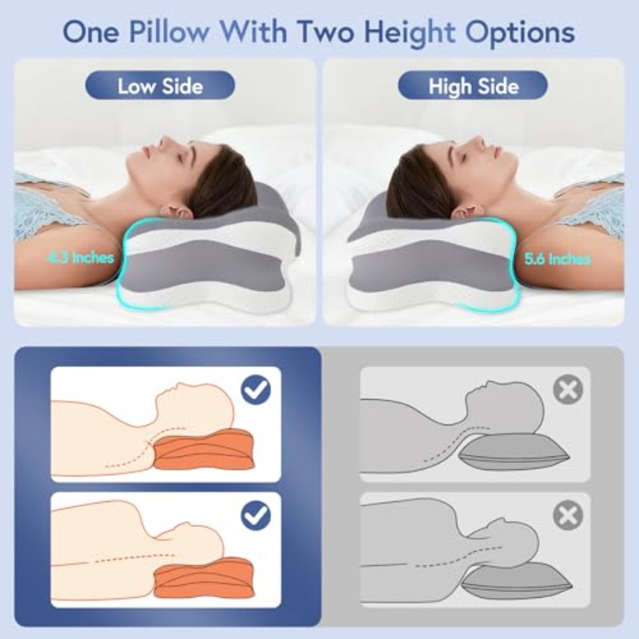 Sleep Apnea Pillow for Side Sl - Neck Pillow Memory Foam incelemesi ve fiyatı