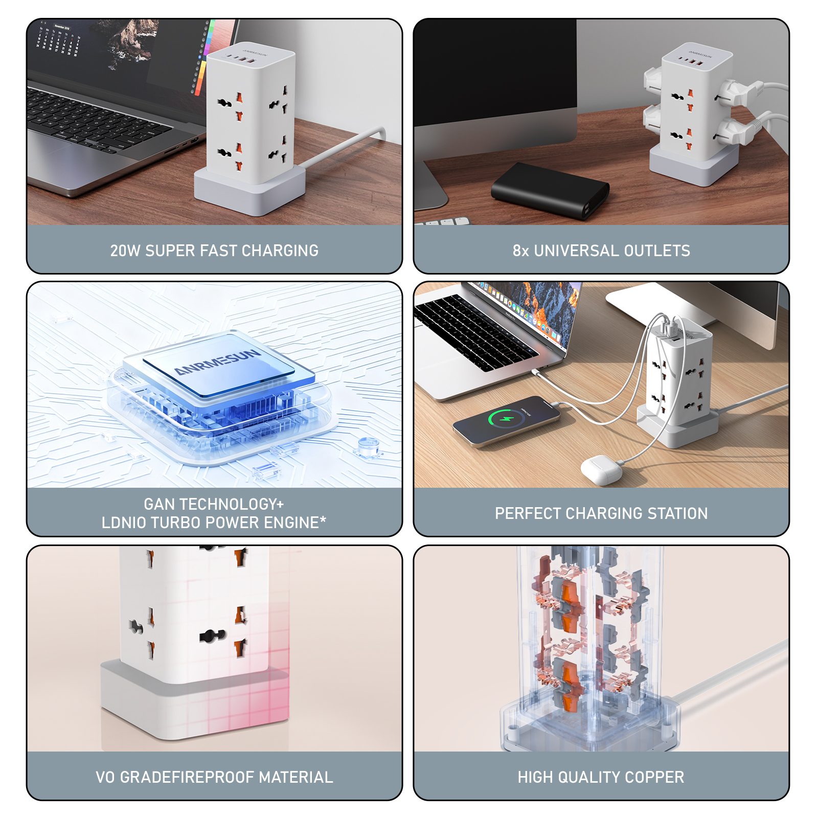 Tower Power Strip Multi Outlet - Cable Lock Combination incelemesi ve fiyatı