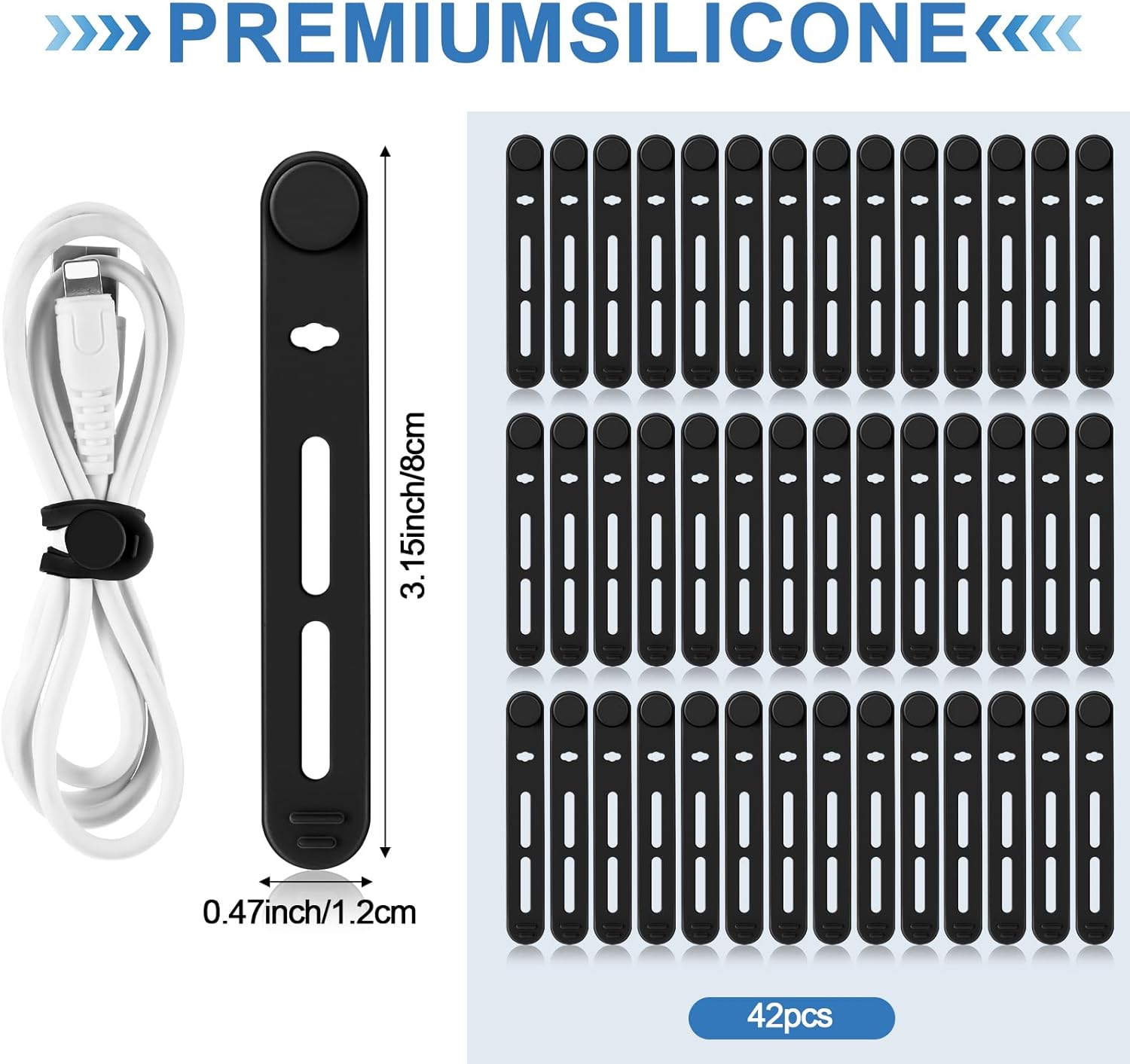 42 Pcs Silicone Cable Ties Reu - Cable Organizer Travel incelemesi ve fiyatı