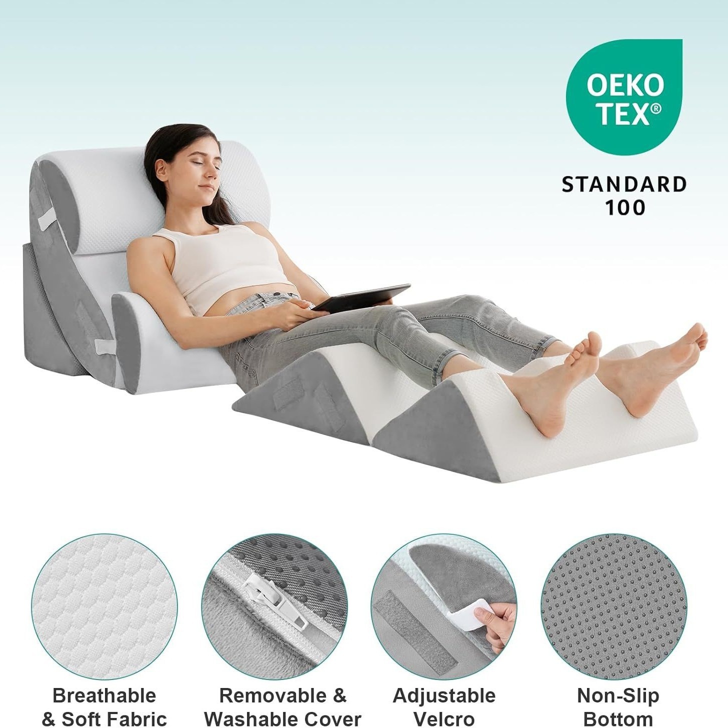 Adjustable Bed Wedge, 6-Piece  - Neck Pillow Memory Foam incelemesi ve fiyatı