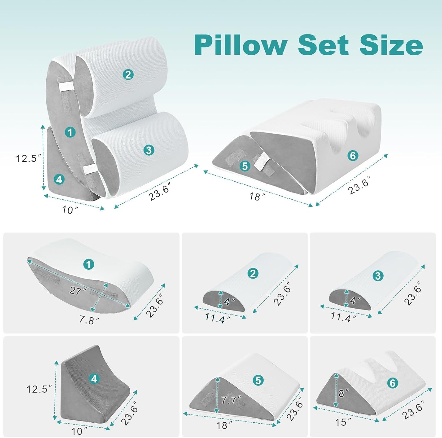 Adjustable Bed Wedge, 6-Piece  - Neck Pillow Memory Foam incelemesi ve fiyatı