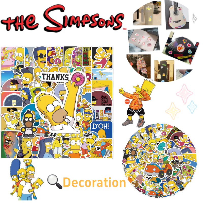 New Creative The Simpson Stick - Sticker Luggage Decorative incelemesi ve fiyatı