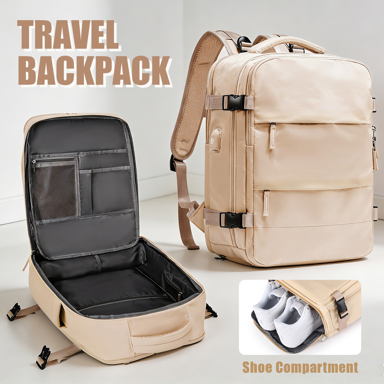 Large Travel Backpack for Men  - Shoe Bag Travel incelemesi ve fiyatı