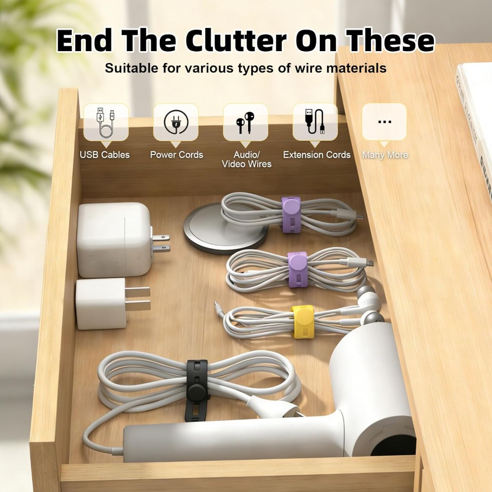 28Pcs Reusable Silicone Cable  - Cable Organizer Travel incelemesi ve fiyatı