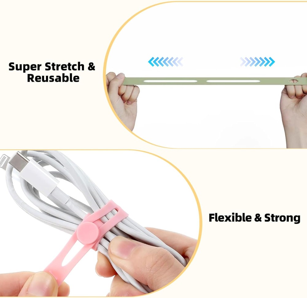 28Pcs Reusable Silicone Cable  - Cable Organizer Travel incelemesi ve fiyatı