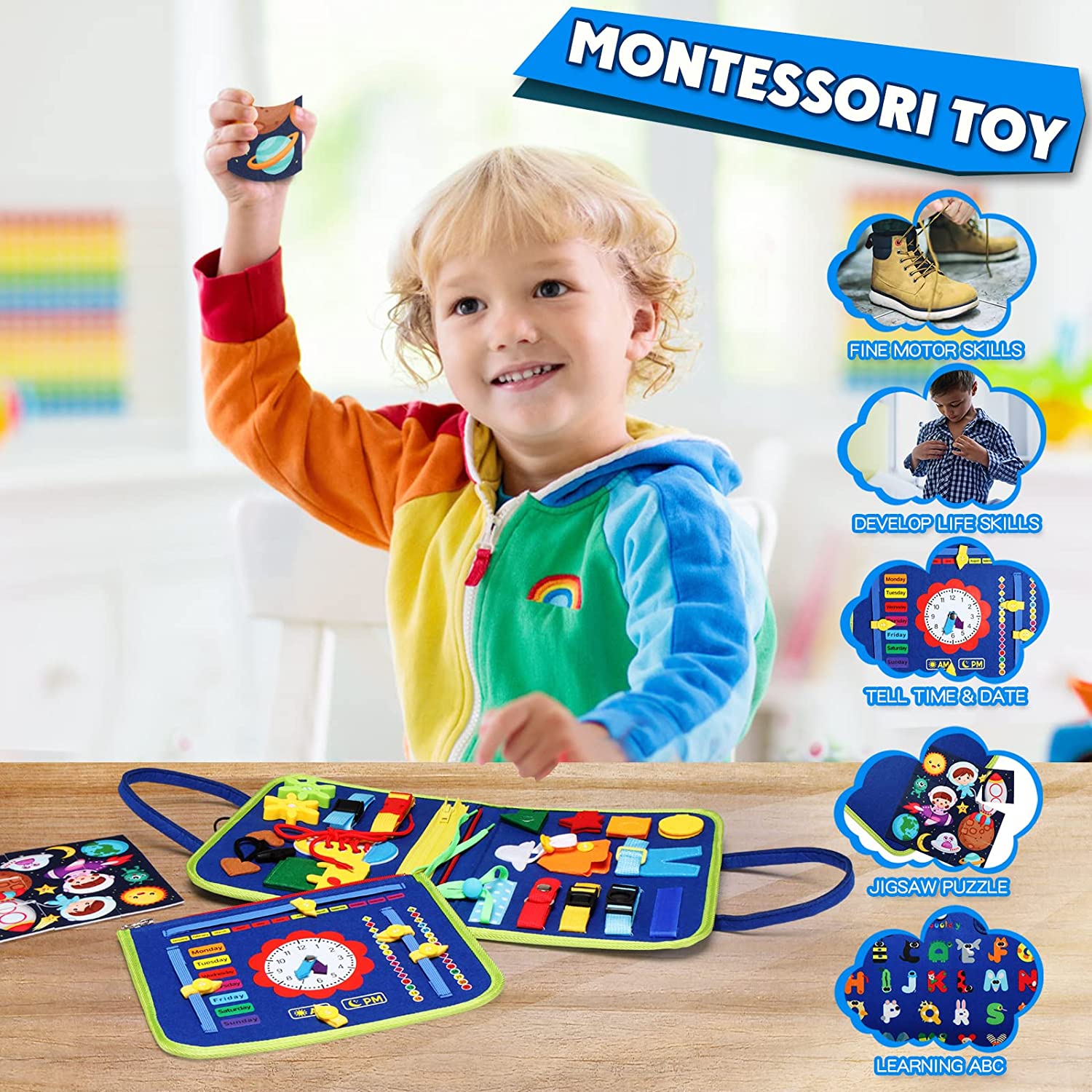 Montessori Busy Board for Todd - Travel Accessories Toddler incelemesi ve fiyatı