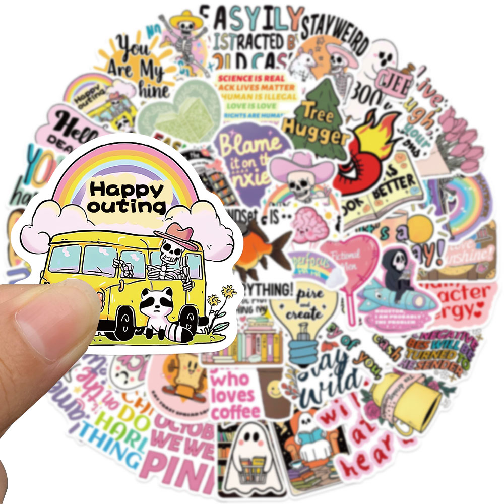 50pcs Funny Cartoon World Stic - Sticker Luggage Decorative incelemesi ve fiyatı