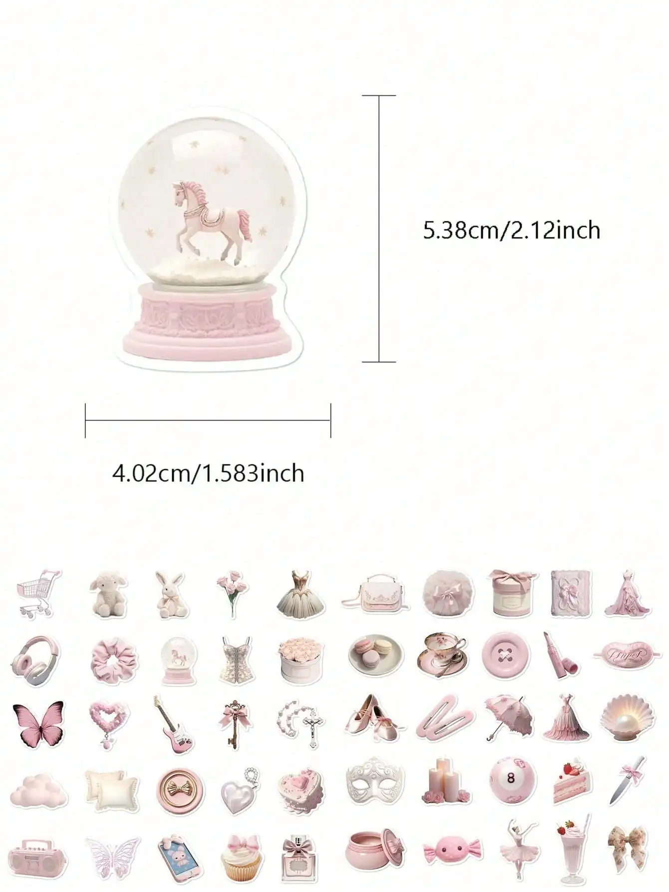 50pcs Pale Pink Color System B - Sticker Luggage Decorative incelemesi ve fiyatı
