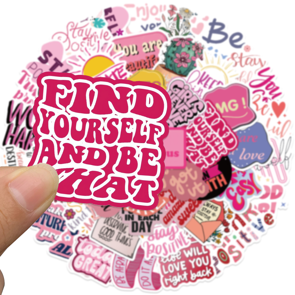 50pcs Pink Inspirational Phras - Sticker Luggage Decorative incelemesi ve fiyatı