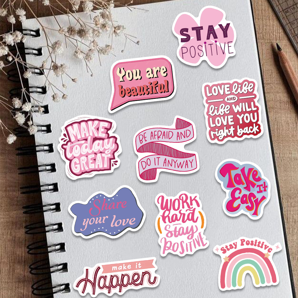 50pcs Pink Inspirational Phras - Sticker Luggage Decorative incelemesi ve fiyatı