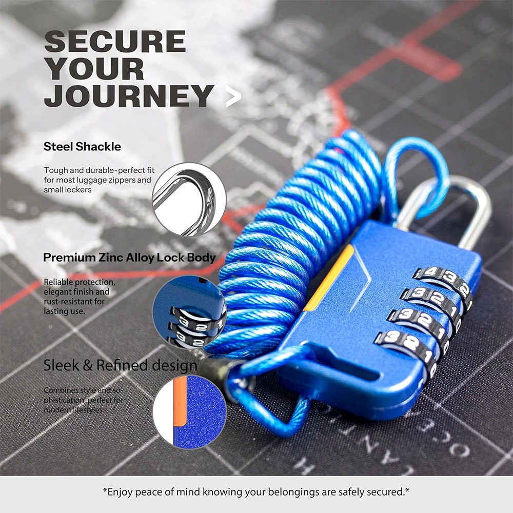 4 Digit Combination Padlock wi - Cable Lock Combination incelemesi ve fiyatı