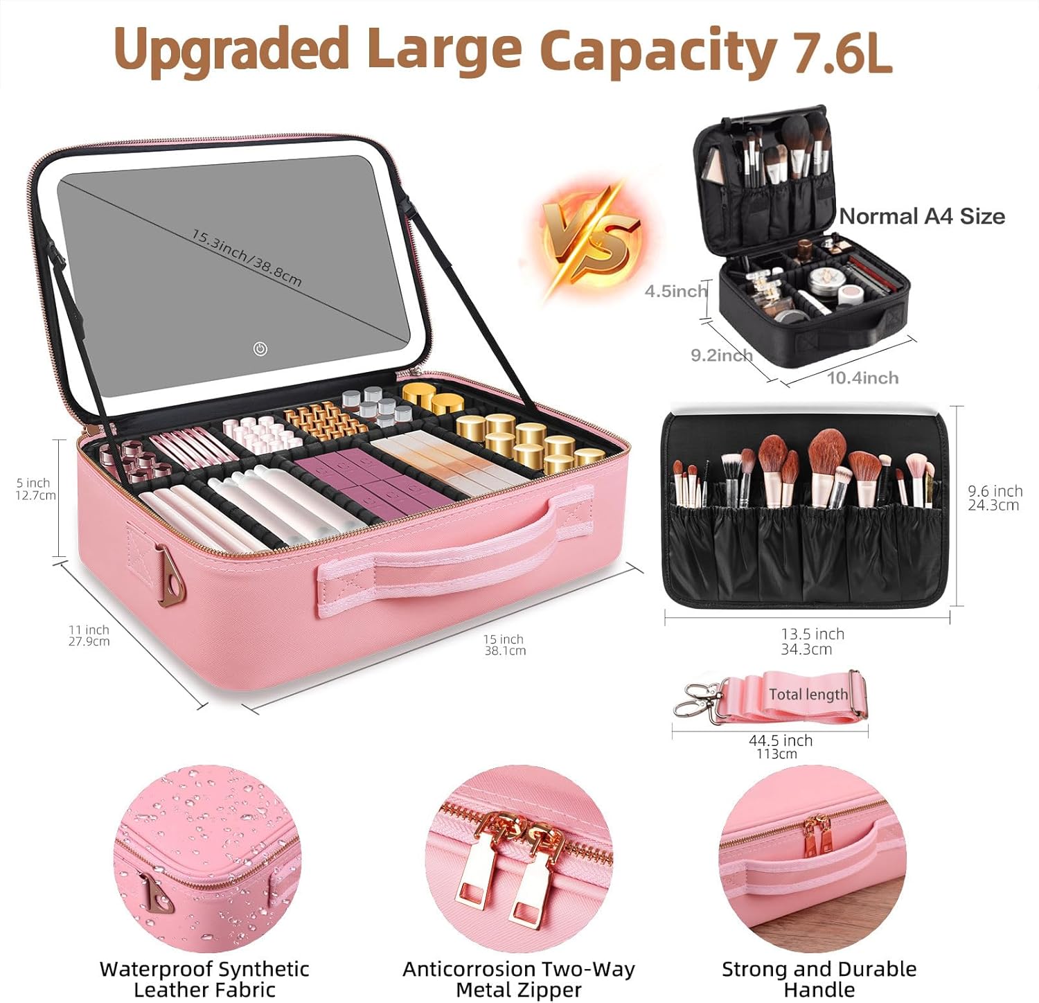 Large Capacity Makeup Bag 15'' - Travel Accessories Organizer incelemesi ve fiyatı